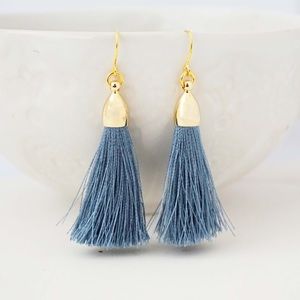 Tassel Earrings, grey